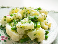 Steamed Cauliflower and Green Beans