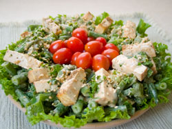 Tahini Green Bean Tofu Salad