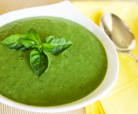 Chilled Cucumber Basil Avocado Soup