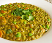 Curried Lentils with Carrots and Peas