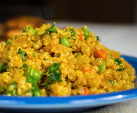 Fried Quinoa, Baked Tofu, Tzatziki Sauce