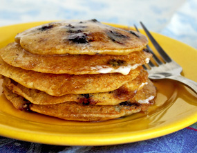 Gluten-Free Blueberry Lemon Cornmeal Pancakes