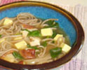Japanese Tofu Soba Noodle Soup