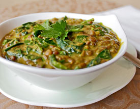 Lentil Coconut Spinach Soup