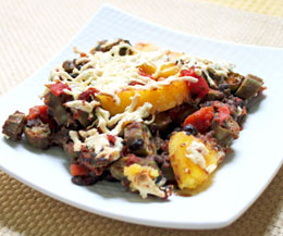 Polenta With Okra & Black Bean Tomato Sauce