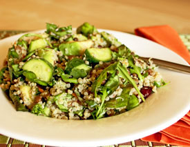 Green Brown Lentil Quinoa Salad