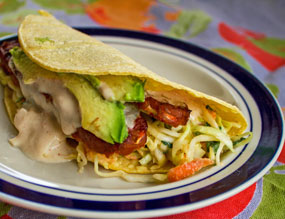 Spicy 
					Tempeh Tacos