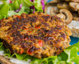 Tempeh Mushroom Veggie Burger