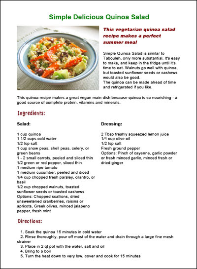quinoa sample page