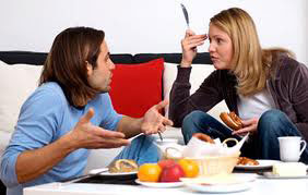 Couple Arguing Over Food