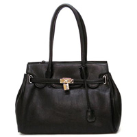 Hermes Inspired Black Textured Birkin