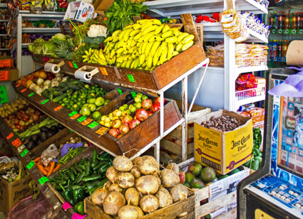 Produce Small Grocery Boca de Tomatlan Mexico